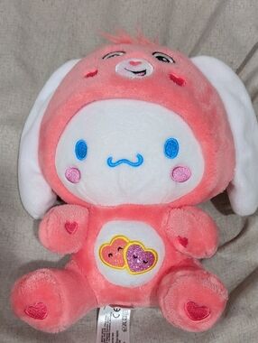 Care Bears Cinnamoroll Pink and White Heart-Belly Plush